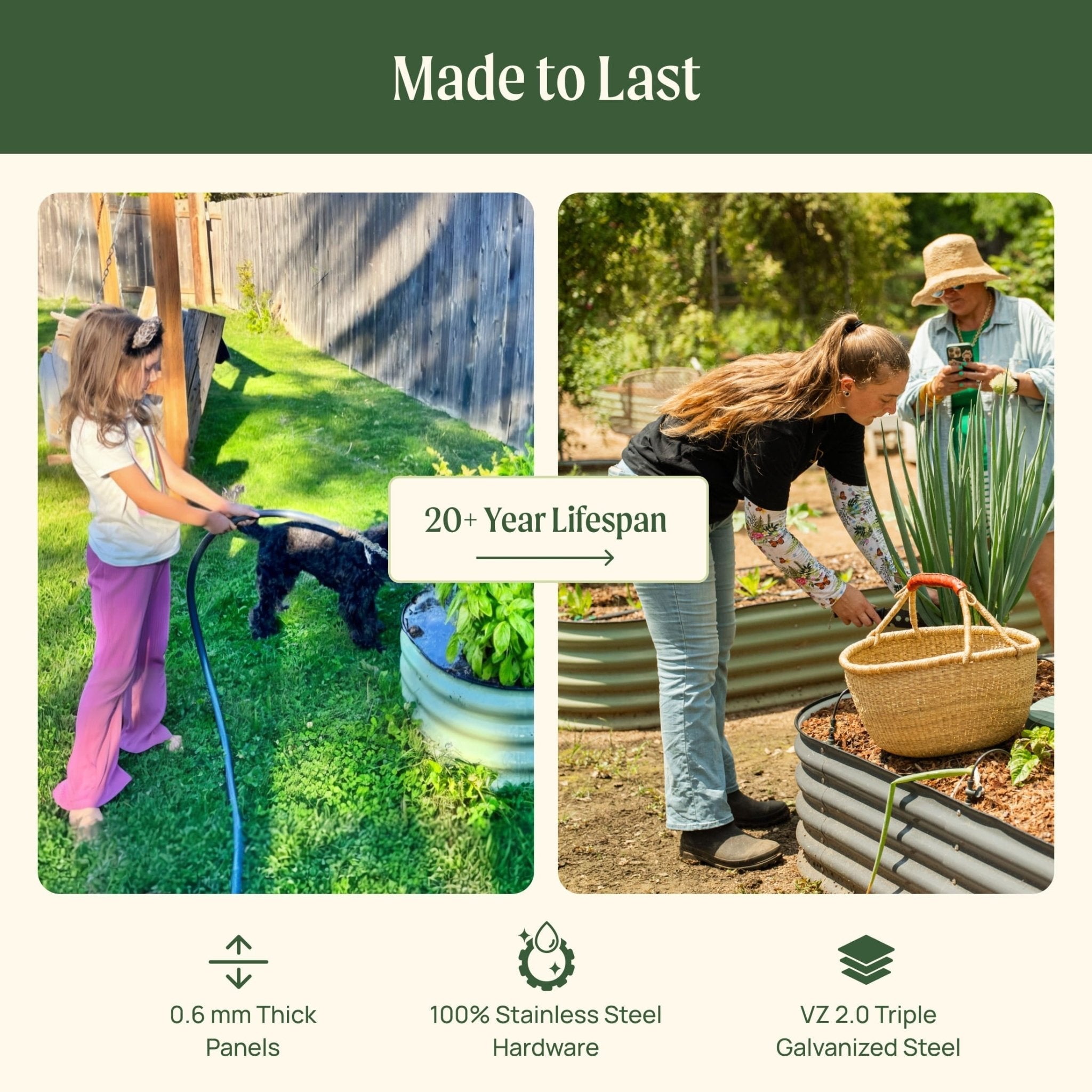 17" Tall 4 In 1 Small Modular Metal Raised Garden Bed Kit - Cheeky Garden