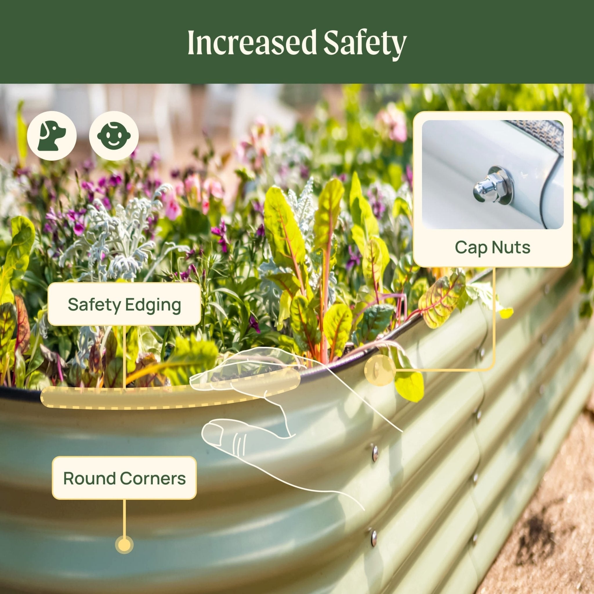 17" Tall 6 In 1 Medium Modular Metal Raised Garden Bed Kit - Cheeky Garden