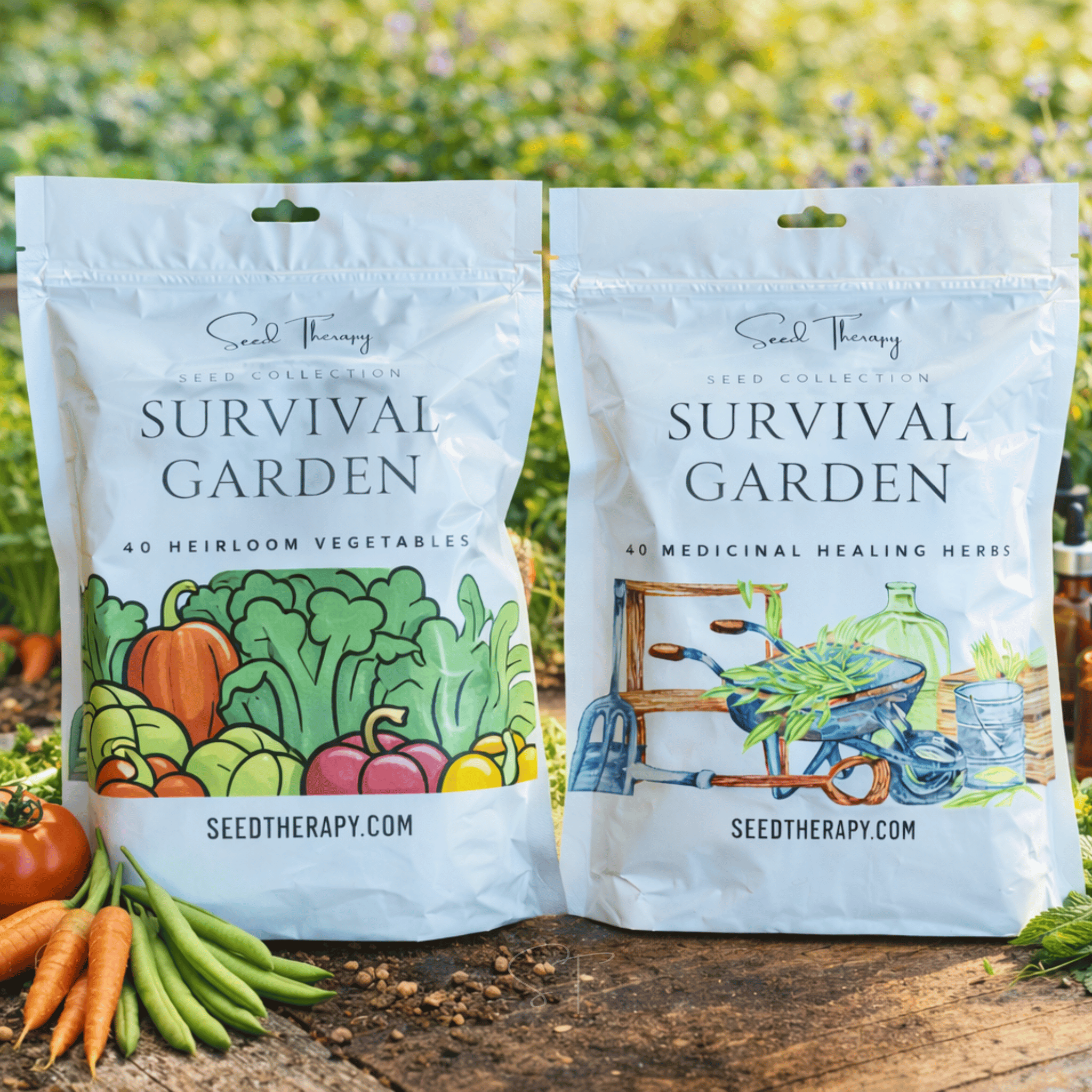 Survival Garden Combo – 40 Vegetable & 40 Medicinal Herb Varieties - Cheeky Garden