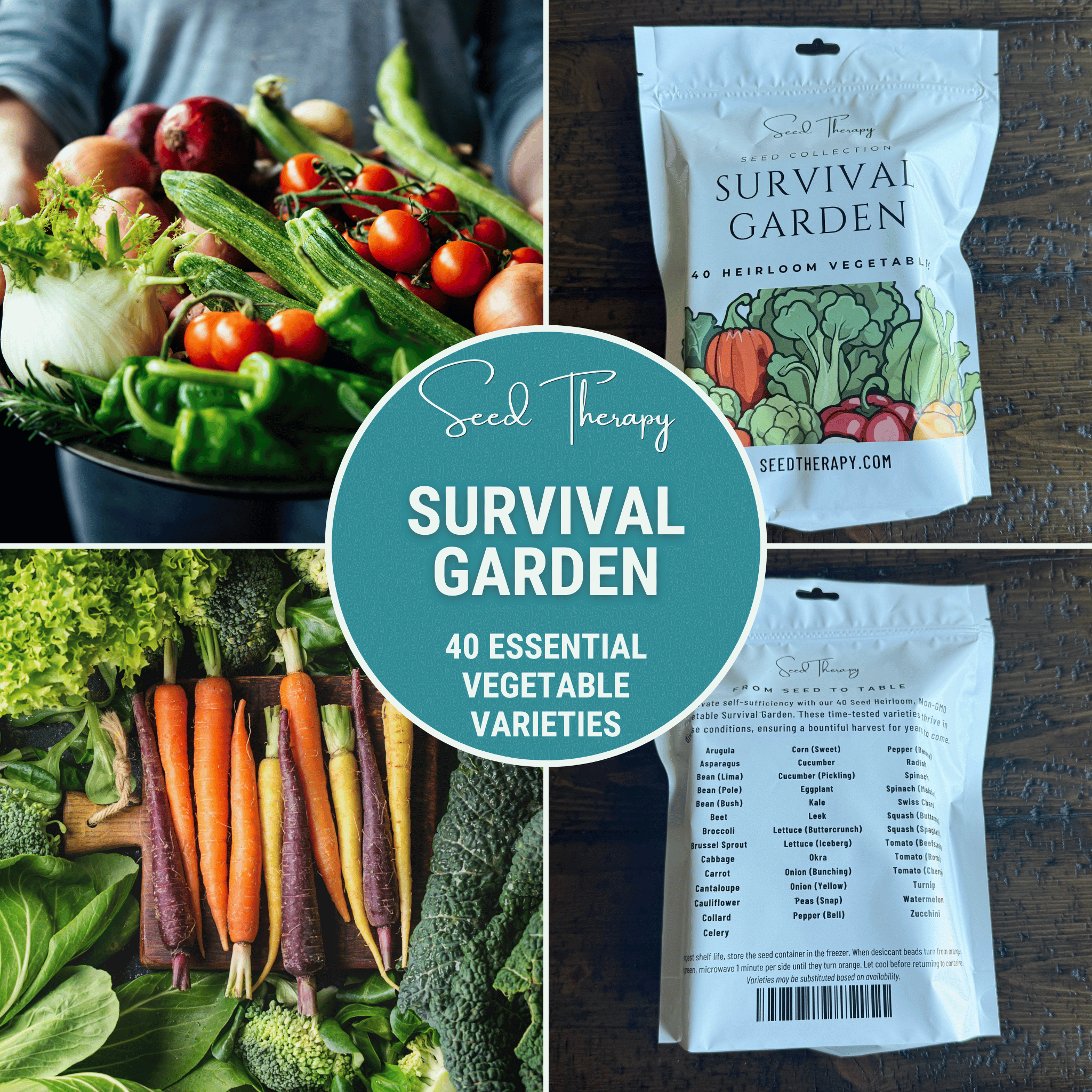 Survival Garden Combo – 40 Vegetable & 40 Medicinal Herb Varieties - Cheeky Garden