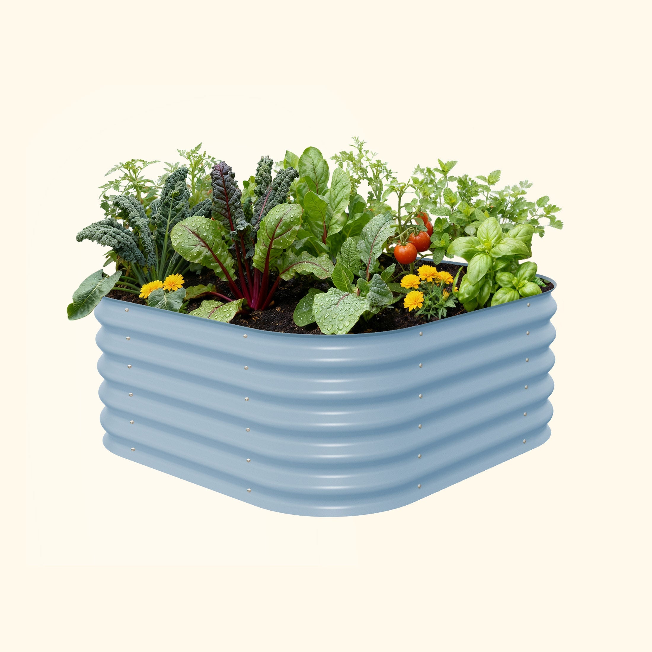 17" Tall 4 In 1 Small Modular Metal Raised Garden Bed Kit